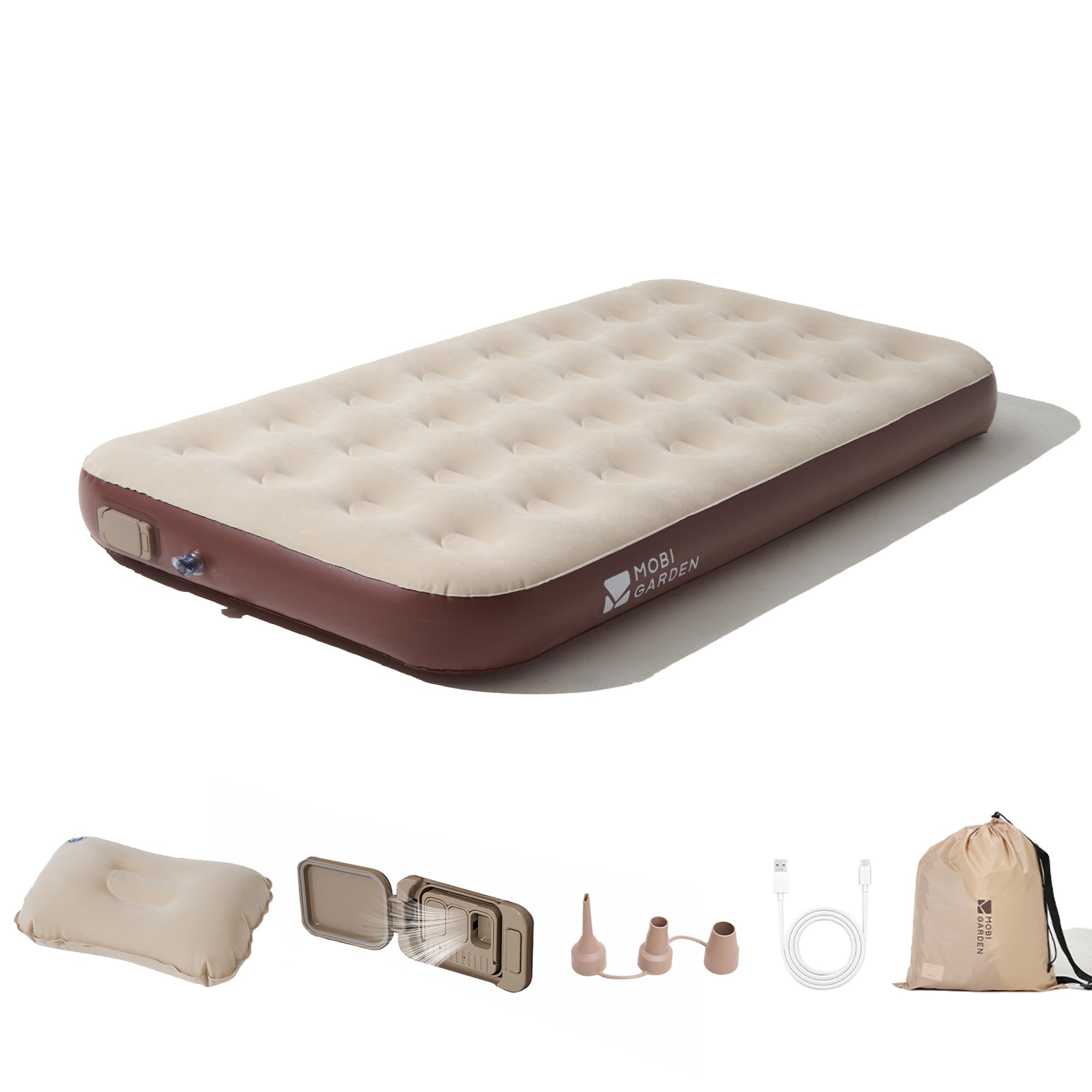 MOBI GARDEN Air Bed with Electric 190 x 100 x 26 300 kg Weight Automatic Inflation in 2 Includes Pillow and Storage Comfortable Sleeping Flocked Ideal
MOBI GARDEN Air Bed with Electric 190 x 100 x 26 300 kg Weight Automatic Inflation in 2 Includes Pillow and Storage Comfortable Sleeping Flocked Ideal
