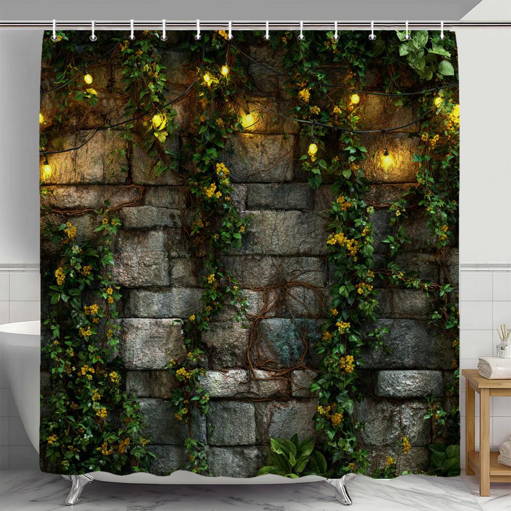 Rural Brick Rock And Plant Landscape Shower Curtain, Floral Decorative Bathroom Curtain, Polyester Shower Curtain With Hooks W60H190(CM)-1 Pcs
Rural Brick Rock And Plant Landscape Shower Curtain, Floral Decorative Bathroom Curtain, Polyester Shower Curtain With Hooks W60H190(CM)-1 Pcs