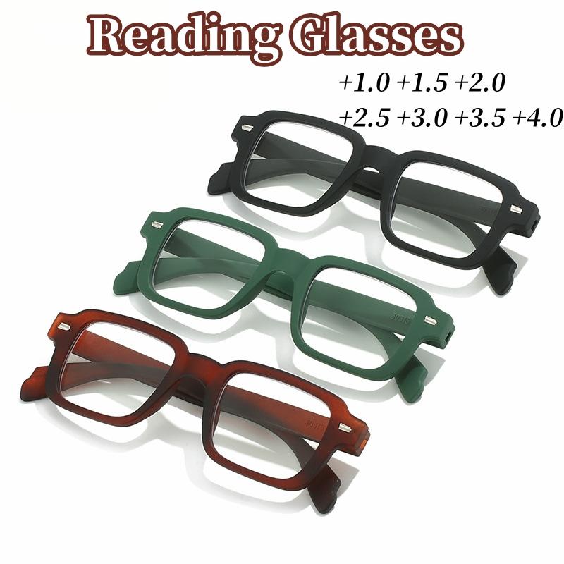 Fashion Vintage Reading Glasses Unisex Far Sight Presbyopia Eyewear Retro HD Lens Square Frame Eyeglasses with Diopter +1.0 +4.0
Fashion Vintage Reading Glasses Unisex Far Sight Presbyopia Eyewear Retro HD Lens Square Frame Eyeglasses with Diopter +1.0 +4.0
