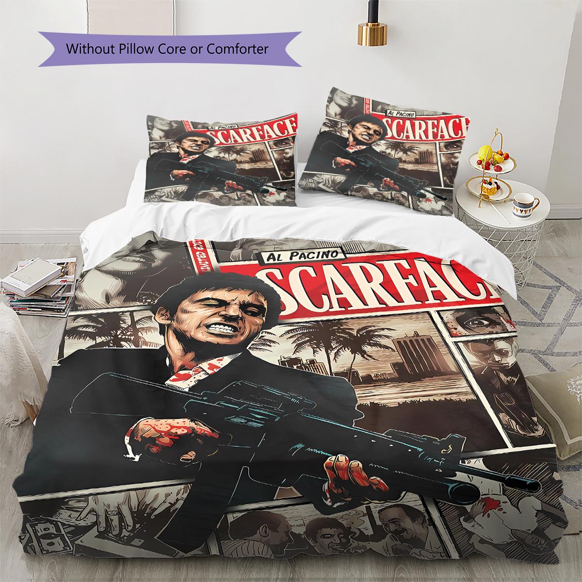 Scarface Pattern Bedding,Quilt Set Quilt Cover Pillowcase Home Birthday Gift (1 * duvet cover + 2 * pillowcase, without core) 135x200cm
Scarface Pattern Bedding,Quilt Set Quilt Cover Pillowcase Home Birthday Gift (1 * duvet cover + 2 * pillowcase, without core) 135x200cm