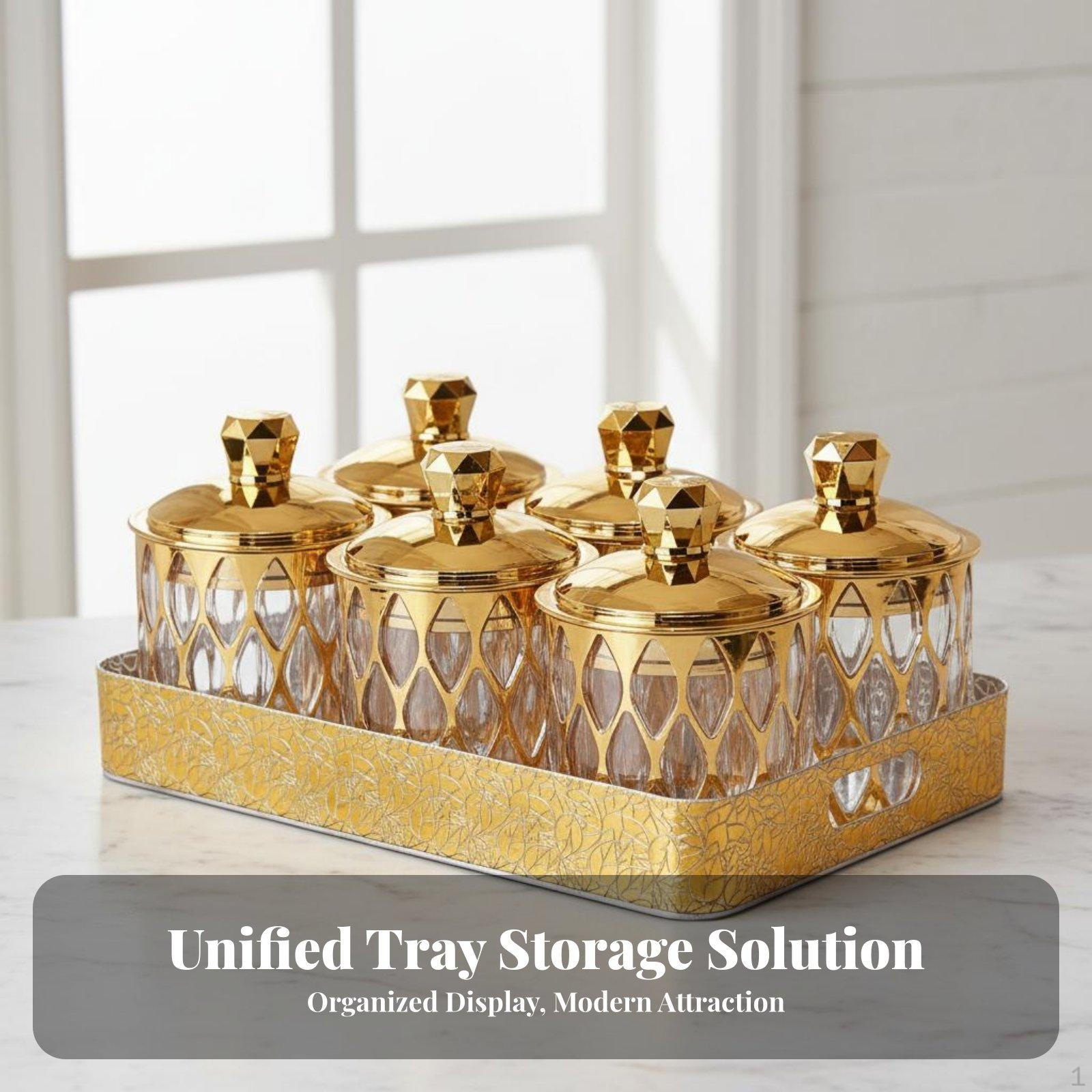 Food Storage Jars Airtight Space Saving with Tray Kitchen Counter Container Organizer for Sugar Chip
Food Storage Jars Airtight Space Saving with Tray Kitchen Counter Container Organizer for Sugar Chip