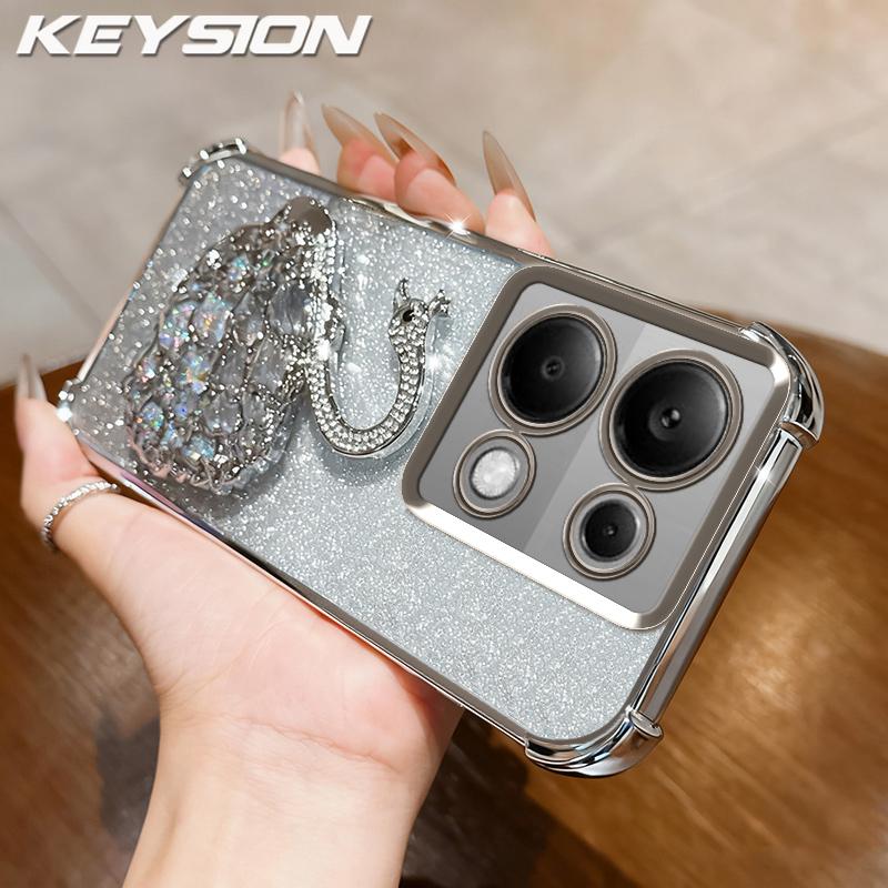 KEYSION Протиударний чохол з покриттям для телефону для Redmi Note 13 Pro 4G 13 5G Блискучий чохол-підставка з лебедем та камінням для POCO X6 Pro M6 Pro for Redmi Note 13 4G срібний
KEYSION Протиударний чохол з покриттям для телефону для Redmi Note 13 Pro 4G 13 5G Блискучий чохол-підставка з лебедем та камінням для POCO X6 Pro M6 Pro for Redmi Note 13 4G срібний