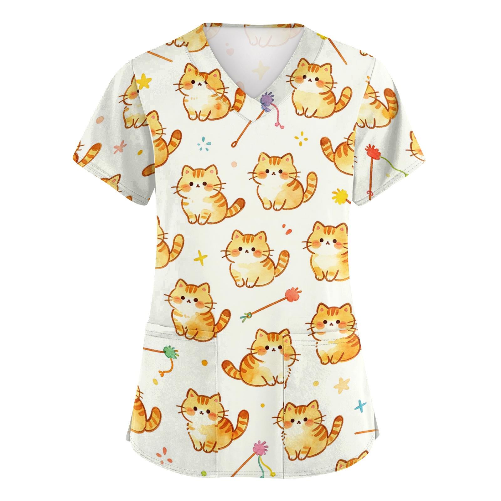 Women V Neck Short Sleeve Work Shirt with Pockets Animal Print Top for Healthcare Nursing Uniform Comfortable Fit Durable Fabric S бежевый
Women V Neck Short Sleeve Work Shirt with Pockets Animal Print Top for Healthcare Nursing Uniform Comfortable Fit Durable Fabric S бежевый