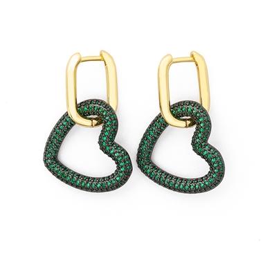 Nidin New Fashion 3 Colors Stone Heart Shape Dangle Earrings Copper Cubic CZ Cuff Drop Huggie Simple Design Party Jewelry Gift зелений
Nidin New Fashion 3 Colors Stone Heart Shape Dangle Earrings Copper Cubic CZ Cuff Drop Huggie Simple Design Party Jewelry Gift зелений
