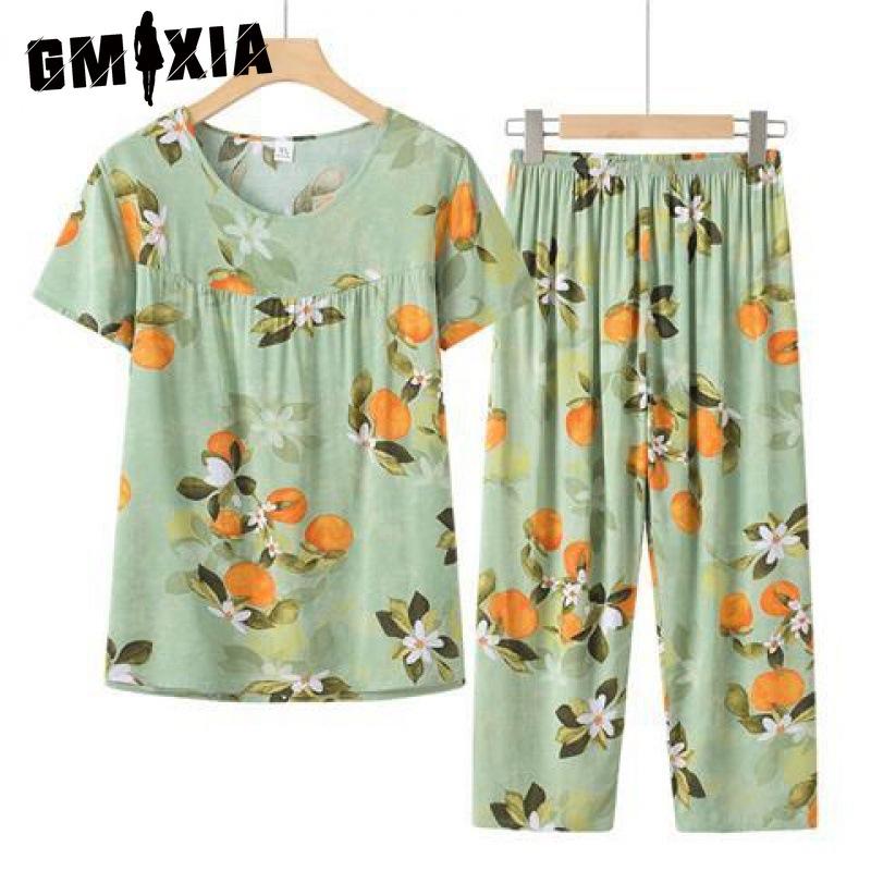 GMXIA Loose T-shirt, Summer Wear, Short-sleeved Large-sized Clothes, Middle-aged Suit, Cotton and Silk Two-piece Set Pajama Sets XL
GMXIA Loose T-shirt, Summer Wear, Short-sleeved Large-sized Clothes, Middle-aged Suit, Cotton and Silk Two-piece Set Pajama Sets XL