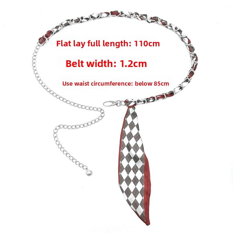 Meier Silk scarf metal chain belt women s pearl pendant thin waist chain fashion ribbon
Meier Silk scarf metal chain belt women s pearl pendant thin waist chain fashion ribbon