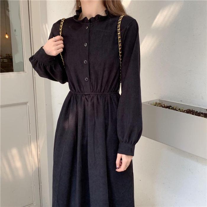 2025 Women s Retro Cold Style Waist-Cinched Ruffled Dress with Mid-Length Skirt and Long Sleeves S чёрный
2025 Women s Retro Cold Style Waist-Cinched Ruffled Dress with Mid-Length Skirt and Long Sleeves S чёрный