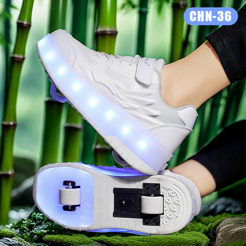 Children Two Boys Girls Wheels Luminous Glowing Sneakers Multicolor Led Light Roller Skate Shoes Kids Led Shoes Usb Charging as the picture
Children Two Boys Girls Wheels Luminous Glowing Sneakers Multicolor Led Light Roller Skate Shoes Kids Led Shoes Usb Charging as the picture