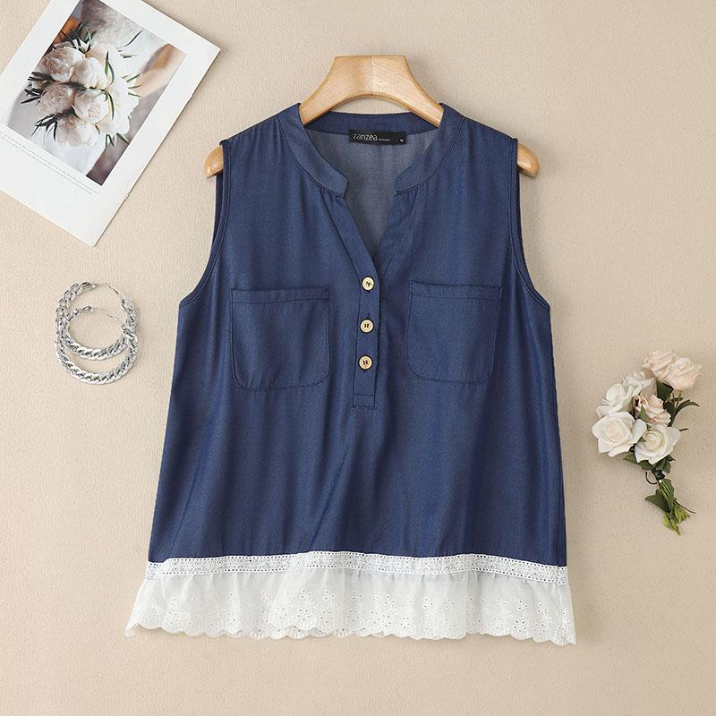ZANZEA Women Casual V-Neck Summer Sleeveless Lace Splice Tank Tops 2XL темно-синий
ZANZEA Women Casual V-Neck Summer Sleeveless Lace Splice Tank Tops 2XL темно-синий