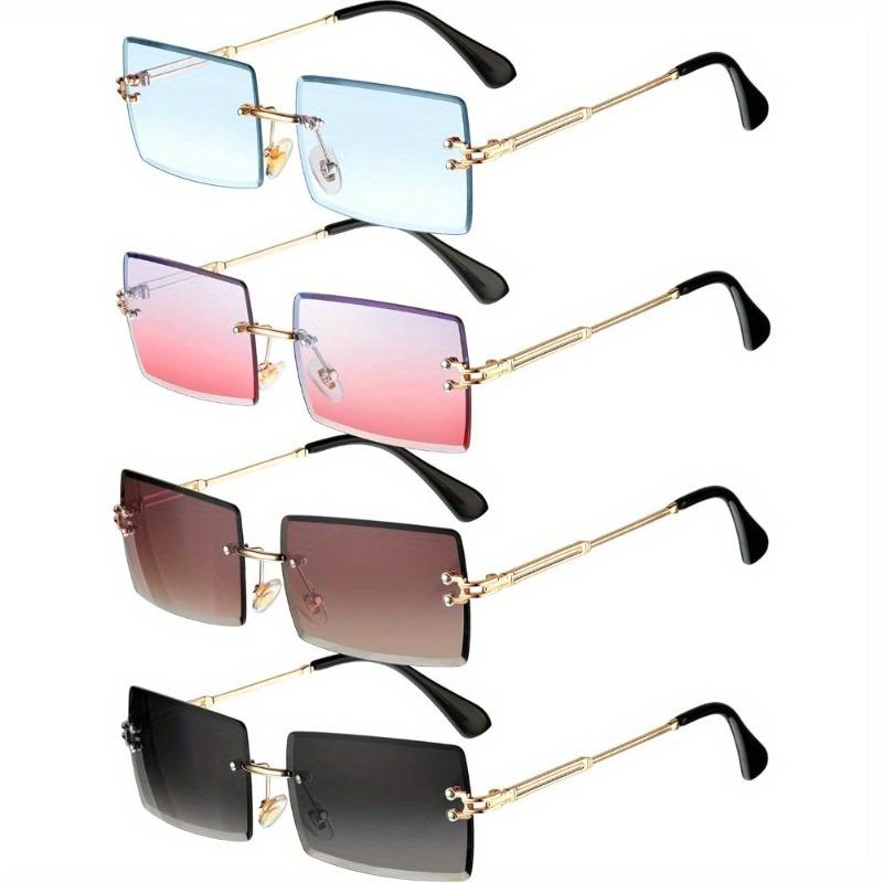 4pcs Unisex Retro Rimless Square Sunglasses, Ideal for Vacation, Beach Parties & Street Photography
4pcs Unisex Retro Rimless Square Sunglasses, Ideal for Vacation, Beach Parties & Street Photography