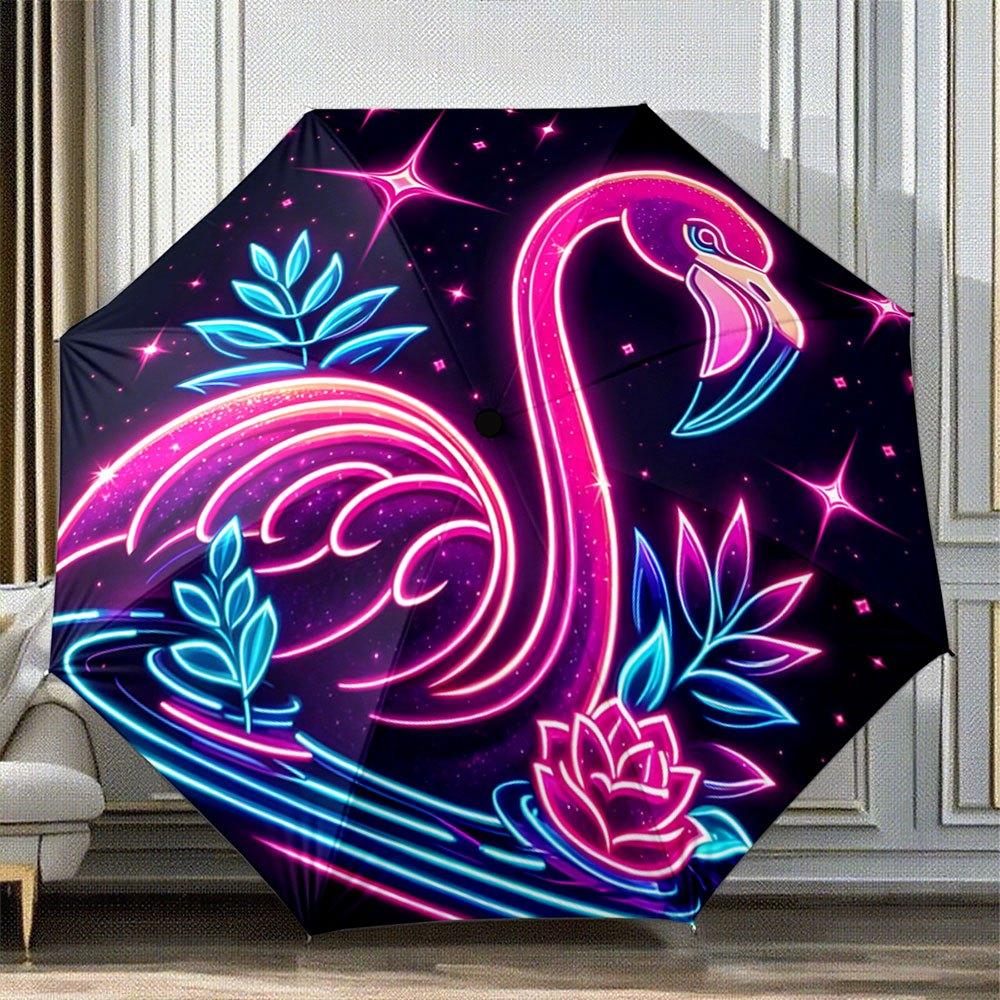 Automatic Folding Umbrella with Neon Flamingo Pink & Blue Glow - Self-Opening/ Closing, 8-Rib Compact Portable Collapsible Des Iron&8K
Automatic Folding Umbrella with Neon Flamingo Pink & Blue Glow - Self-Opening/ Closing, 8-Rib Compact Portable Collapsible Des Iron&8K