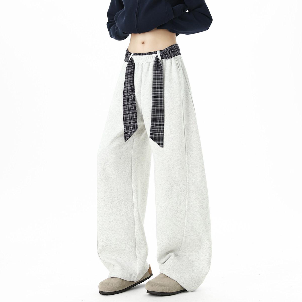 Unisex Korean Color Block Plaid Belt Sweatpants, Wide-Leg Spring Sportswear, Casual High-End Elastic Waist Pants. XXL серый/белый
Unisex Korean Color Block Plaid Belt Sweatpants, Wide-Leg Spring Sportswear, Casual High-End Elastic Waist Pants. XXL серый/белый