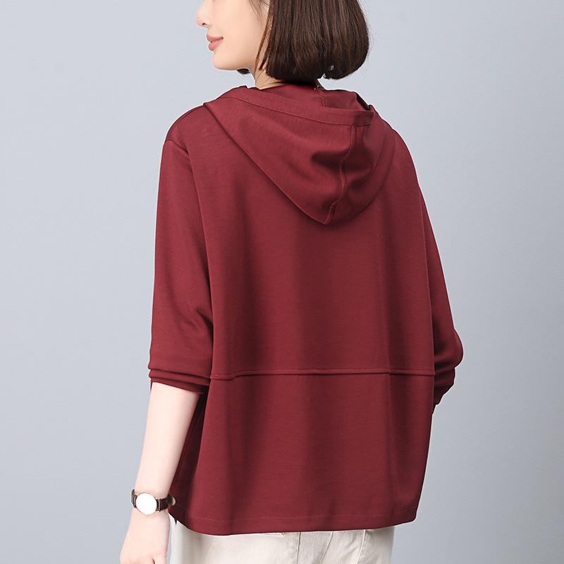 Trendy Hooded Sweatshirt for Middle-Aged Women - Spring/Autumn Patchwork Loose Fit, Plus Size, Long-Sleeve Top XL (136-150 jin) червоний
Trendy Hooded Sweatshirt for Middle-Aged Women - Spring/Autumn Patchwork Loose Fit, Plus Size, Long-Sleeve Top XL (136-150 jin) червоний