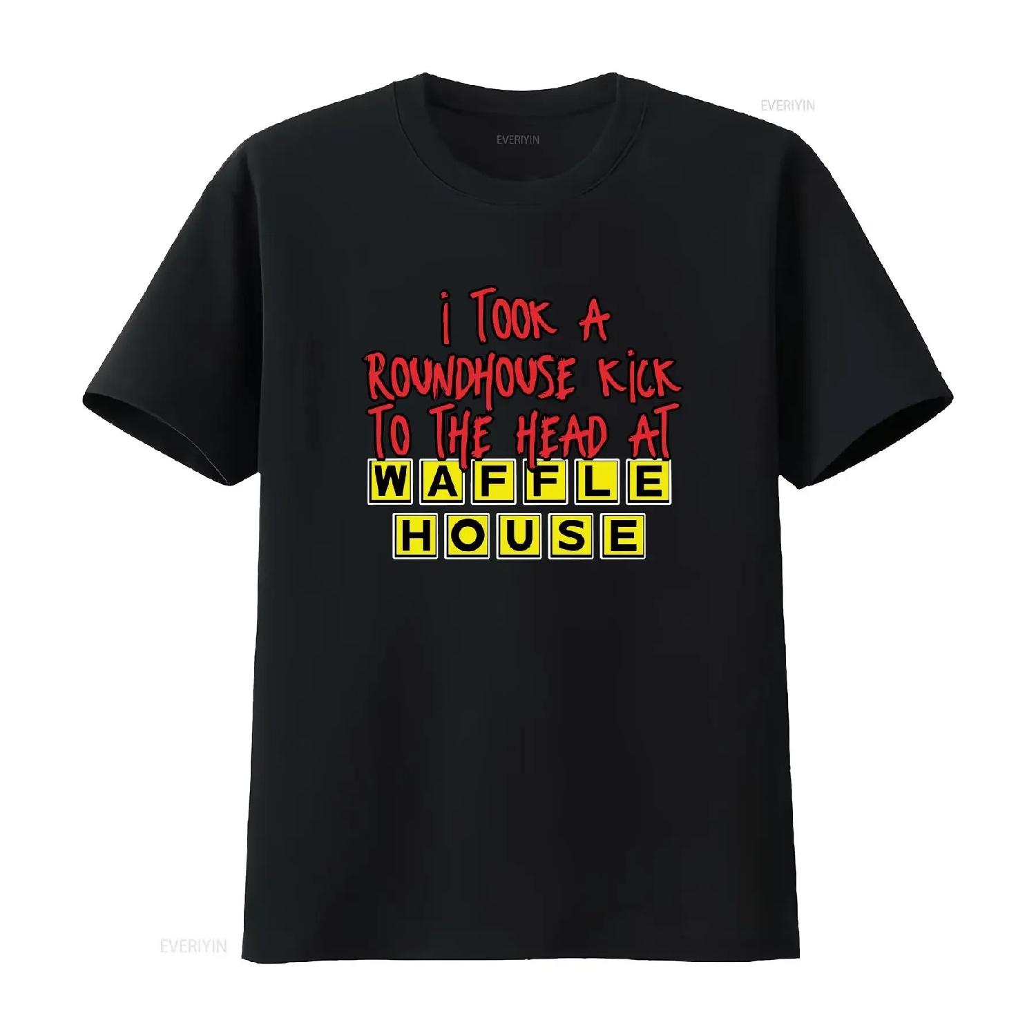 Funny WAFFLE HOUSE T Shirt Roundhouse Kick to the Head vintage Washed designer clothes fashion Stylish Unisex homme Breathable S чёрный
Funny WAFFLE HOUSE T Shirt Roundhouse Kick to the Head vintage Washed designer clothes fashion Stylish Unisex homme Breathable S чёрный