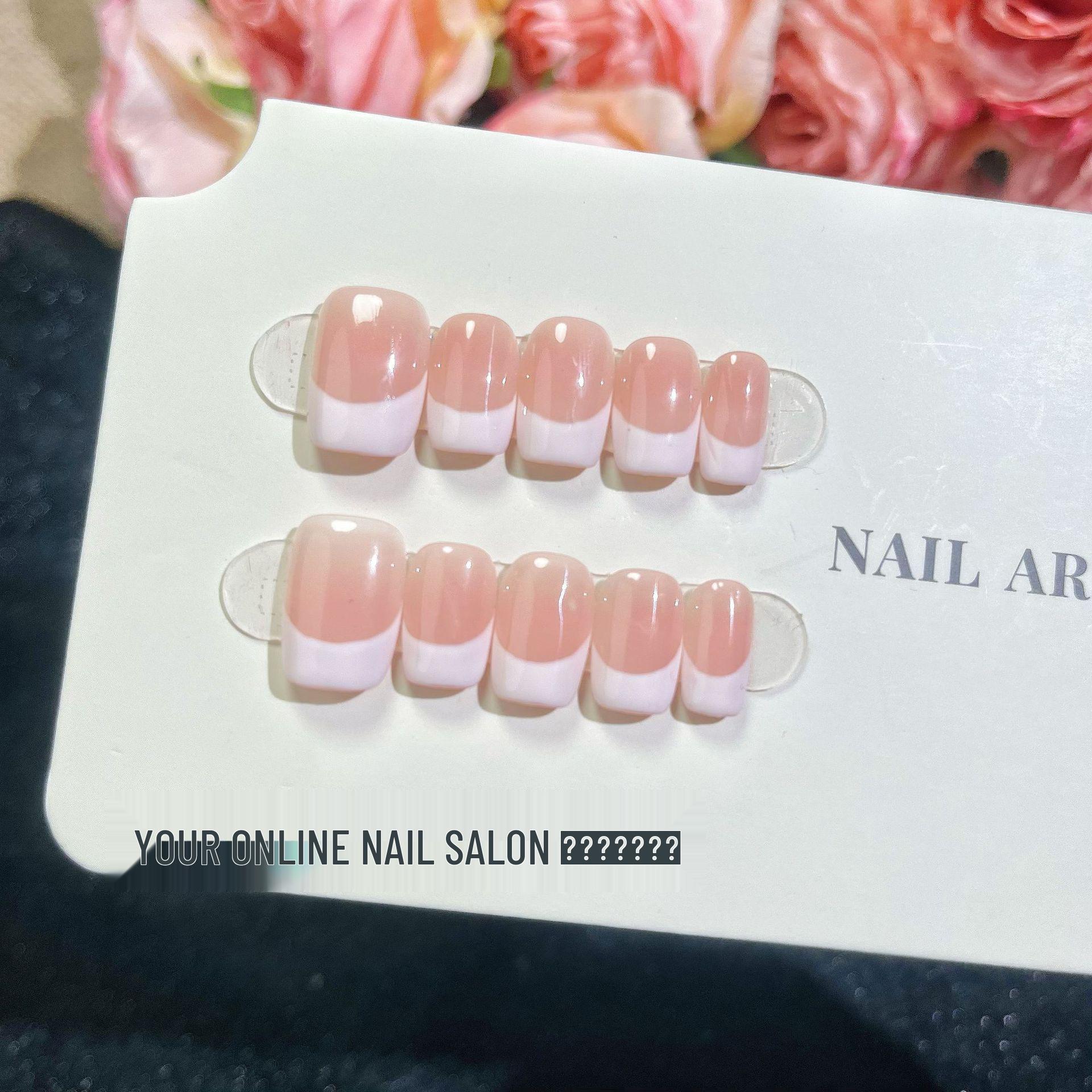 Sweet Two-Tone Gradient Short Nail Art: Solid Color Handmade Wearable False Nails Large
Sweet Two-Tone Gradient Short Nail Art: Solid Color Handmade Wearable False Nails Large