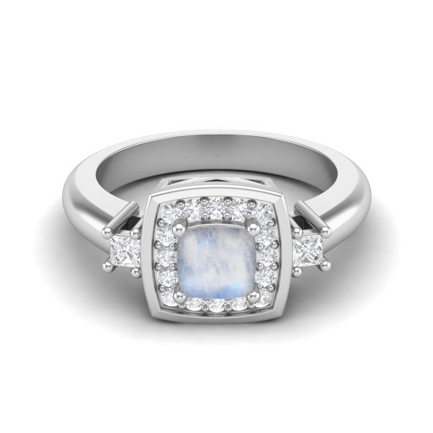 5 MM Cushion Natural Moonstone 925 Sterling Silver Side Stone Women Wedding Bridal Ring 7
5 MM Cushion Natural Moonstone 925 Sterling Silver Side Stone Women Wedding Bridal Ring 7