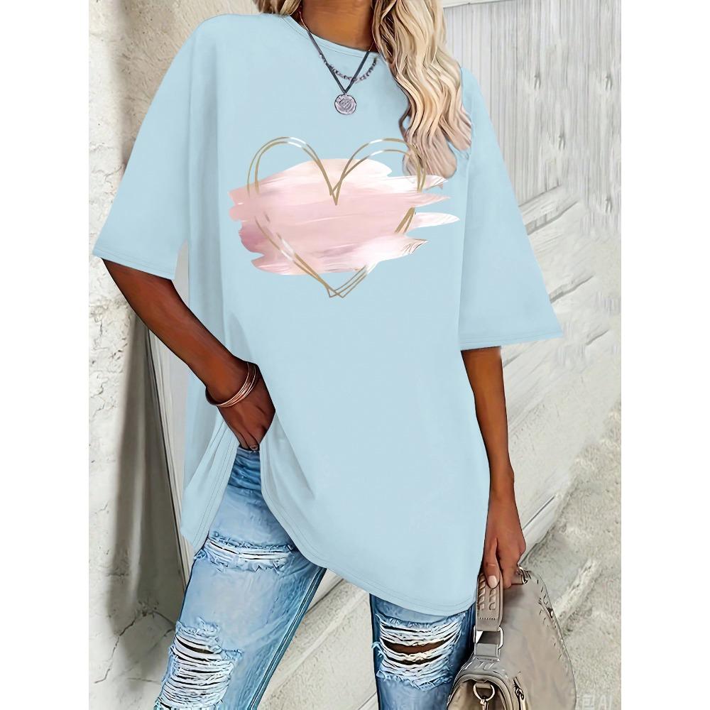 Summer Plus size women s new pink heart-shaped elegant printed T-shirt spring and leisure round neck short sleeve top 6XL
Summer Plus size women s new pink heart-shaped elegant printed T-shirt spring and leisure round neck short sleeve top 6XL