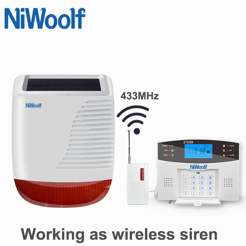 433MHz Wireless Solar Alarm Siren Strobe light Flash LED Alarms All For Your Home Security Alarm System For W2B PG103 G90B
433MHz Wireless Solar Alarm Siren Strobe light Flash LED Alarms All For Your Home Security Alarm System For W2B PG103 G90B