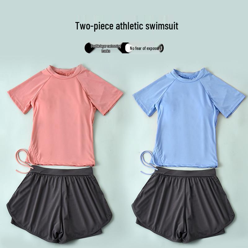 Women s 2024 Korean Style Color Block High Waist Drawstring Short Sleeve Split Swimsuit with Sun Protection One Size (Recommended 80-120 kg) озеро синього кольору
Women s 2024 Korean Style Color Block High Waist Drawstring Short Sleeve Split Swimsuit with Sun Protection One Size (Recommended 80-120 kg) озеро синього кольору