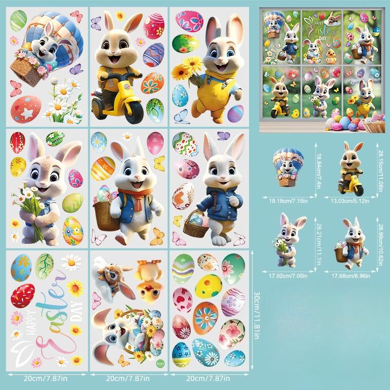 Easter Window Stickers with Rabbits,Easter Eggs,for Holiday Promotional Static Wall Stickers for Shopping Malls
Easter Window Stickers with Rabbits,Easter Eggs,for Holiday Promotional Static Wall Stickers for Shopping Malls