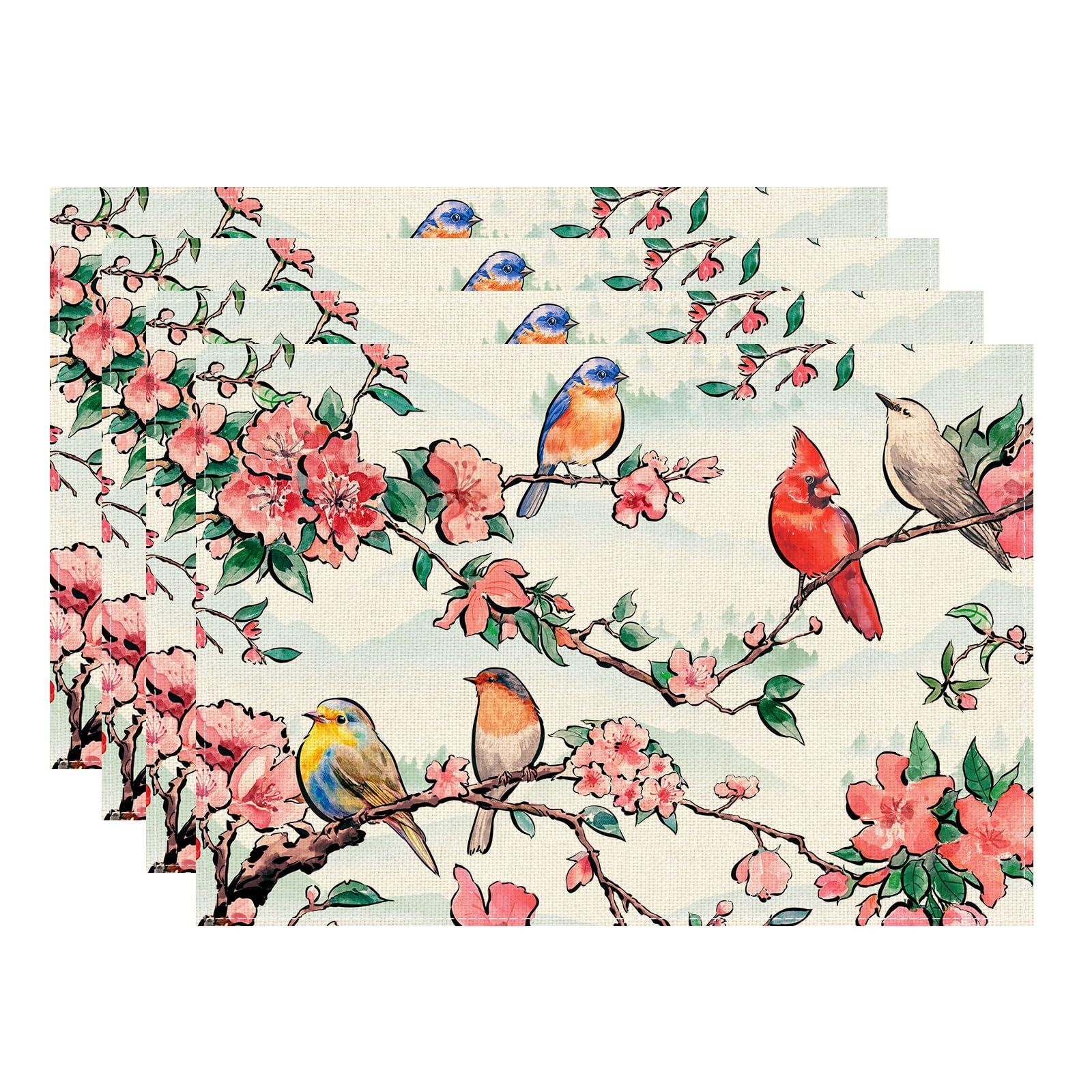 Watercolor Flowers Cardinal Birds Spring Placemats Set of 4 Summer Table Mats for Party Home Kitchen Dining Table Decorations 12x18 Inch Placemats Set of 4 (12x18 Inch)
Watercolor Flowers Cardinal Birds Spring Placemats Set of 4 Summer Table Mats for Party Home Kitchen Dining Table Decorations 12x18 Inch Placemats Set of 4 (12x18 Inch)