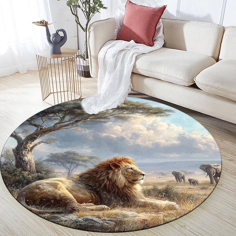 Lion pattern round rug,Carpet Rug for Living Room Bedroom Sofa Playroom Decor,Non-slip Floor Mat,Holiday Gifts and Birthday Gifts 80cmx80cm
Lion pattern round rug,Carpet Rug for Living Room Bedroom Sofa Playroom Decor,Non-slip Floor Mat,Holiday Gifts and Birthday Gifts 80cmx80cm