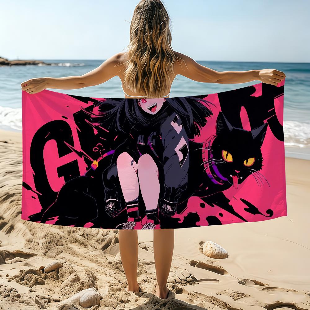 Black Cat Girls Towel Beach Towel Oversized Quick Dry Towel Absorbent Soft Swim BeachTowels for Men Women W30*H60(CM)
Black Cat Girls Towel Beach Towel Oversized Quick Dry Towel Absorbent Soft Swim BeachTowels for Men Women W30*H60(CM)