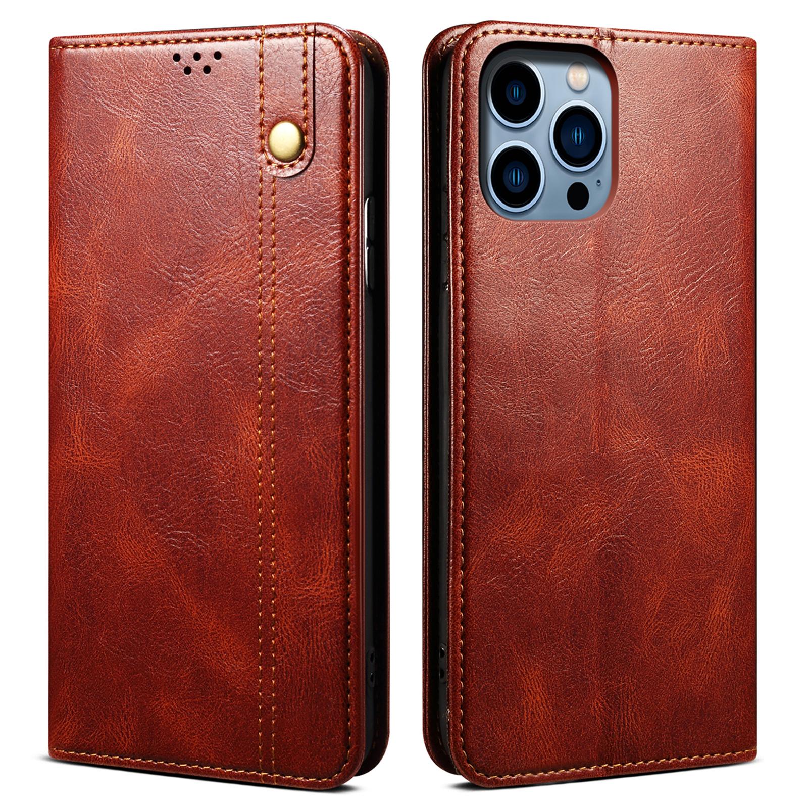 For iPhone 16 Pro Case Crazy Horse Texture Full Protection Waxy Leather Phone Cover Brown
For iPhone 16 Pro Case Crazy Horse Texture Full Protection Waxy Leather Phone Cover Brown