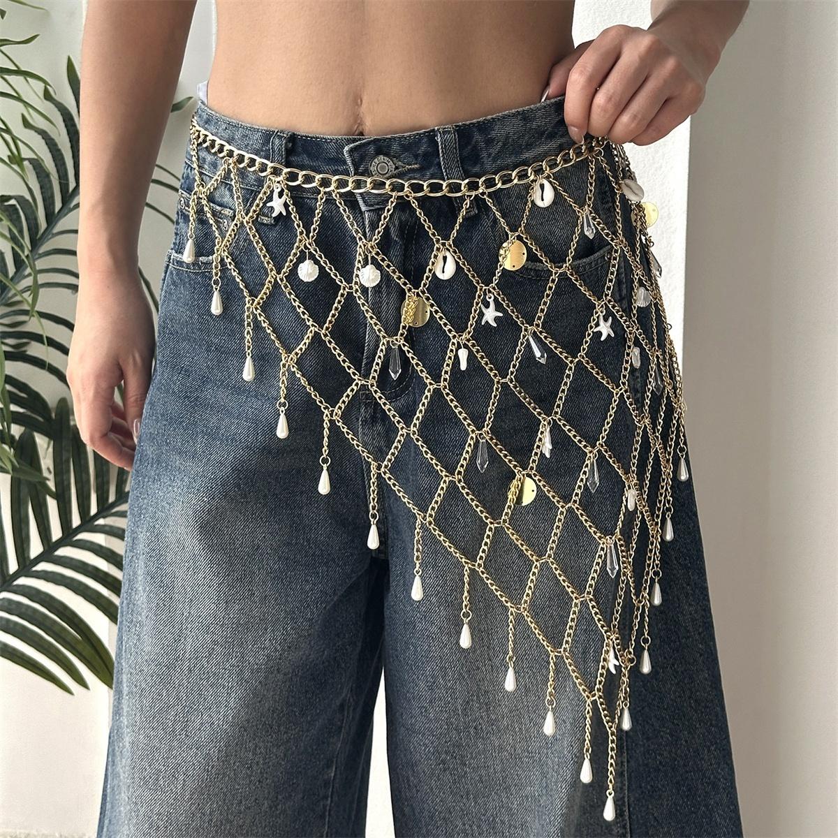 Boho Starfish Shell Crystal Tassel Mesh Shape Waist Chain Skirt Chain For Women Men Imitation Pearl Waterdrop Body Chain Jewelry
Boho Starfish Shell Crystal Tassel Mesh Shape Waist Chain Skirt Chain For Women Men Imitation Pearl Waterdrop Body Chain Jewelry