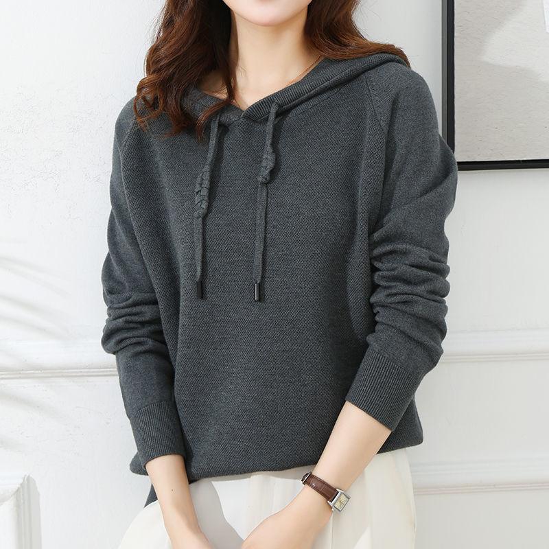 Свитер с длинными рукавами, женский корейский свободный свитер с капюшоном и рукавами, ранний осенний свитер, женский пуловер One Size темно серый
Свитер с длинными рукавами, женский корейский свободный свитер с капюшоном и рукавами, ранний осенний свитер, женский пуловер One Size темно серый