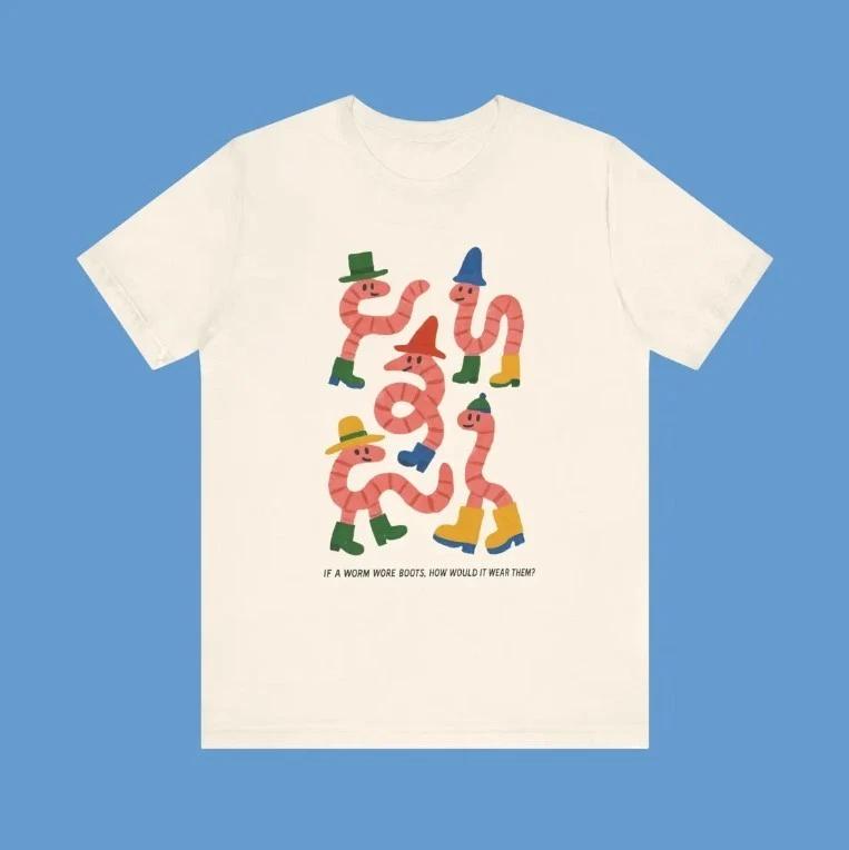Whimsical Worms in Boots 100% Cotton T-shirt Mens Tees Top, Funny Unisex Tee M
Whimsical Worms in Boots 100% Cotton T-shirt Mens Tees Top, Funny Unisex Tee M