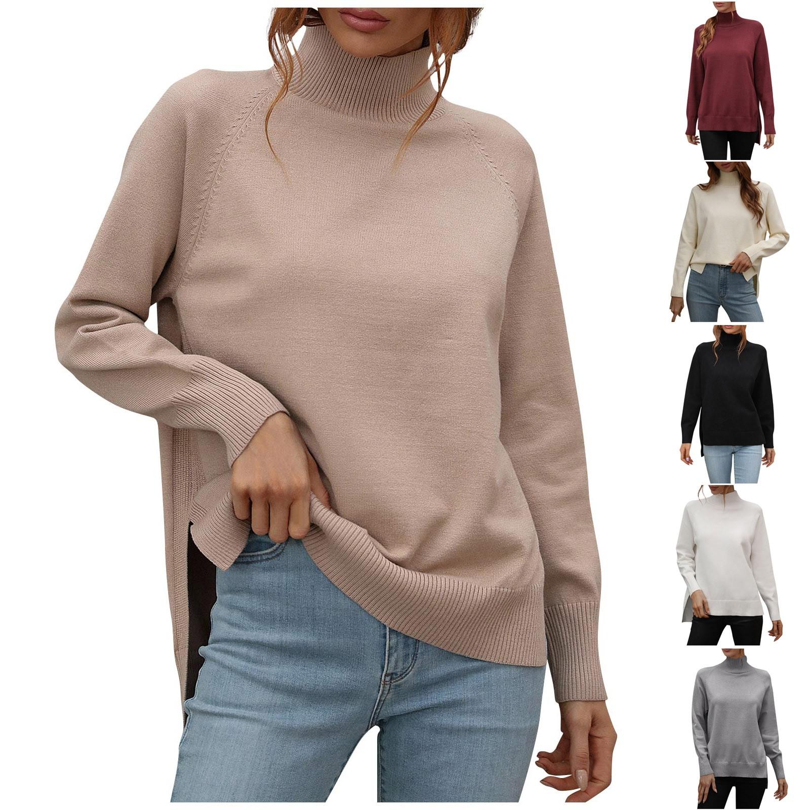 Women s Fashion Solid Color Half High Neck Bottom Split Raglan Long Sleeve Sweater Top M хакі
Women s Fashion Solid Color Half High Neck Bottom Split Raglan Long Sleeve Sweater Top M хакі
