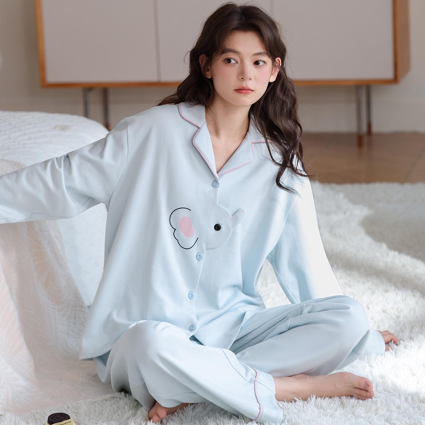 Women s 100% Cotton Long Sleeve Korean Style Cardigan Pajamas - Stylish Sweet Home Wear for Winter XXL
Women s 100% Cotton Long Sleeve Korean Style Cardigan Pajamas - Stylish Sweet Home Wear for Winter XXL