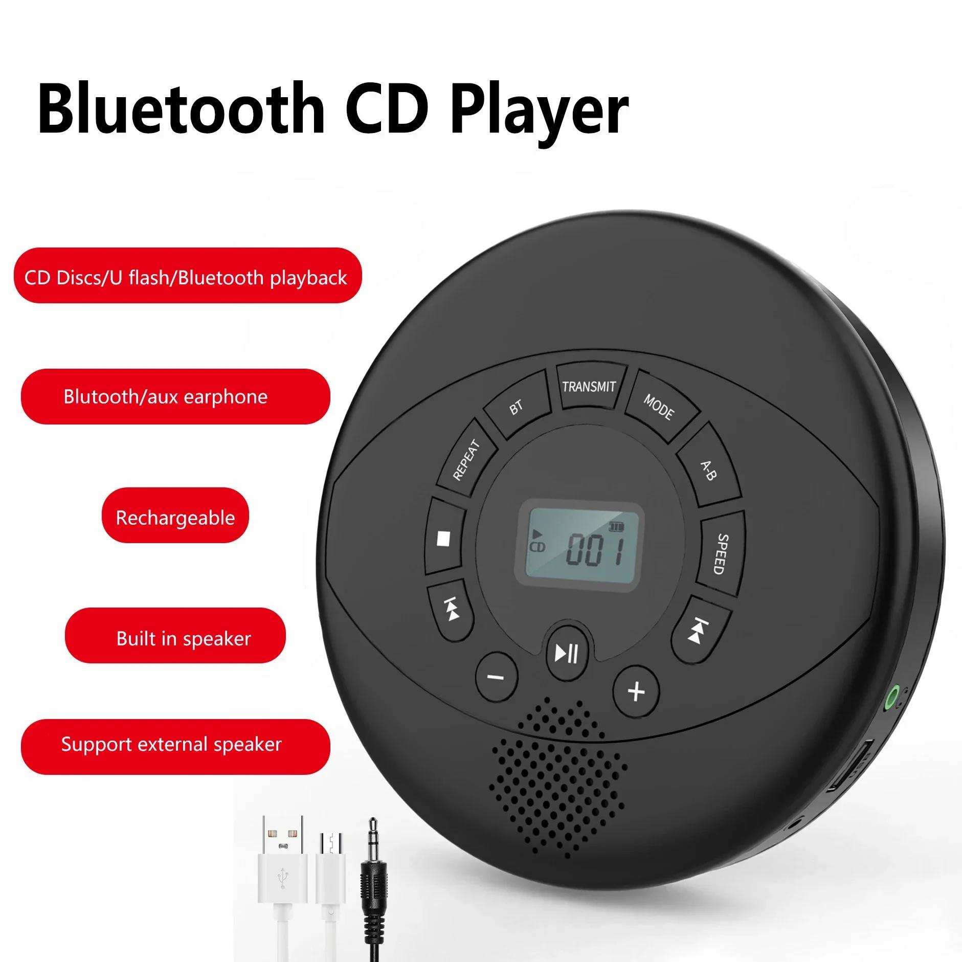 Плеер Bluetooth CD Портативный CD Walkman Встроенные динамики Перезаряжаемый CD-плеер с портом USB/AUX/наушников
Плеер Bluetooth CD Портативный CD Walkman Встроенные динамики Перезаряжаемый CD-плеер с портом USB/AUX/наушников