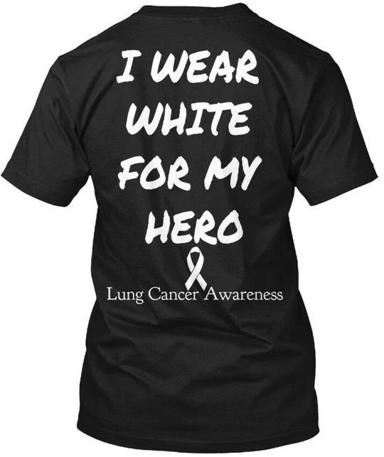 Lung Cancer Awareness I Wear White For My Hero TTshirt Made in USA Size S to 5XL 2XL
Lung Cancer Awareness I Wear White For My Hero TTshirt Made in USA Size S to 5XL 2XL