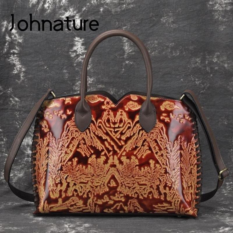 Роскошные сумки Johnature из натуральной кожи в стиле ретро, сумка-тоут, ручная обработка, пейзажные сумки из воловьей кожи на плечо и через плечо
Роскошные сумки Johnature из натуральной кожи в стиле ретро, сумка-тоут, ручная обработка, пейзажные сумки из воловьей кожи на плечо и через плечо