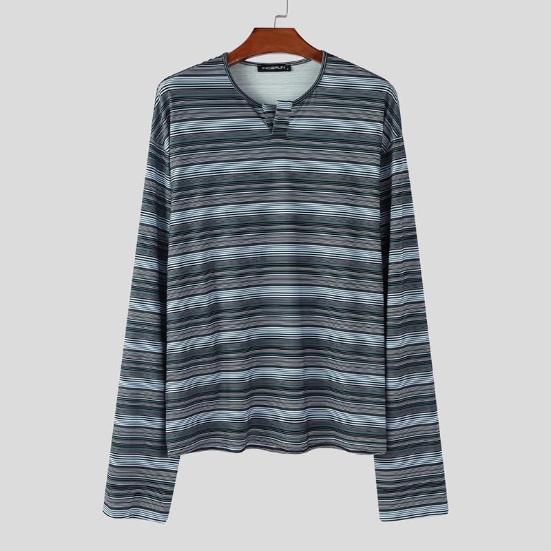 INCERUN Oversized Men Casual Long Sleeve Striped Loose Tops T-shirts 5XL синій
INCERUN Oversized Men Casual Long Sleeve Striped Loose Tops T-shirts 5XL синій