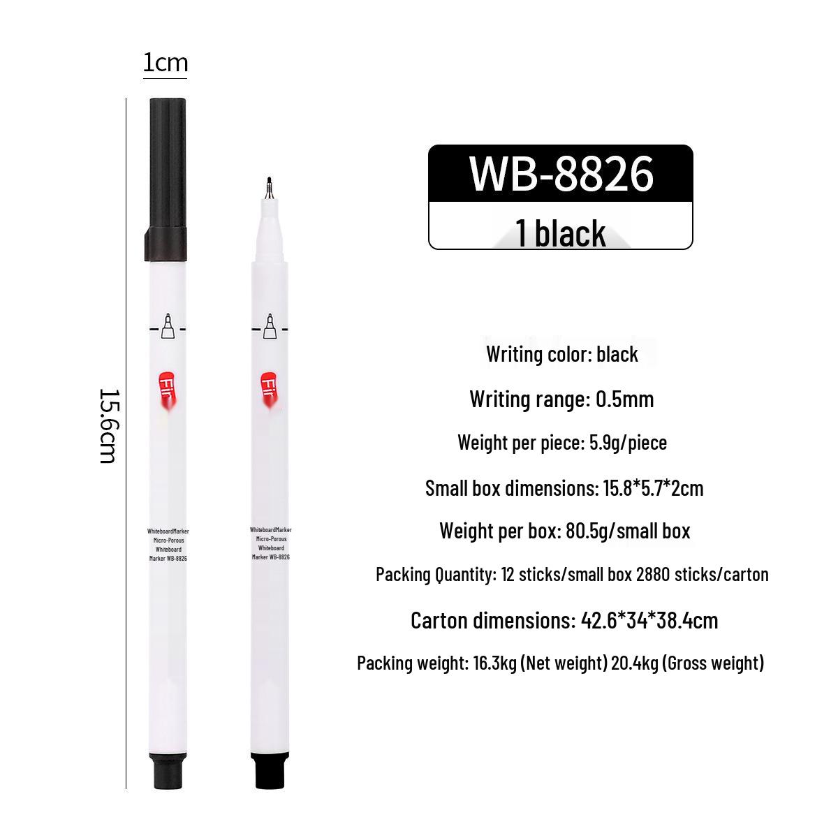 Letu WB8826 Ultra-fine 0.5MM Erasable Water-based Whiteboard Marker for Teaching & Office - Black
Letu WB8826 Ultra-fine 0.5MM Erasable Water-based Whiteboard Marker for Teaching & Office - Black