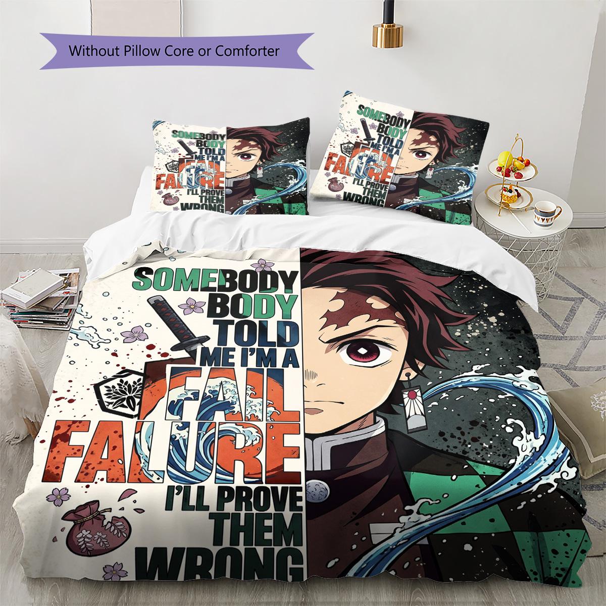 Demon Slayer Pattern Bedding Quilt Set Quilt Cover Pillowcase Home Decoration Birthday Gift (1 * duvet cover + 2 * pillowcase, without core) 135x200cm
Demon Slayer Pattern Bedding Quilt Set Quilt Cover Pillowcase Home Decoration Birthday Gift (1 * duvet cover + 2 * pillowcase, without core) 135x200cm