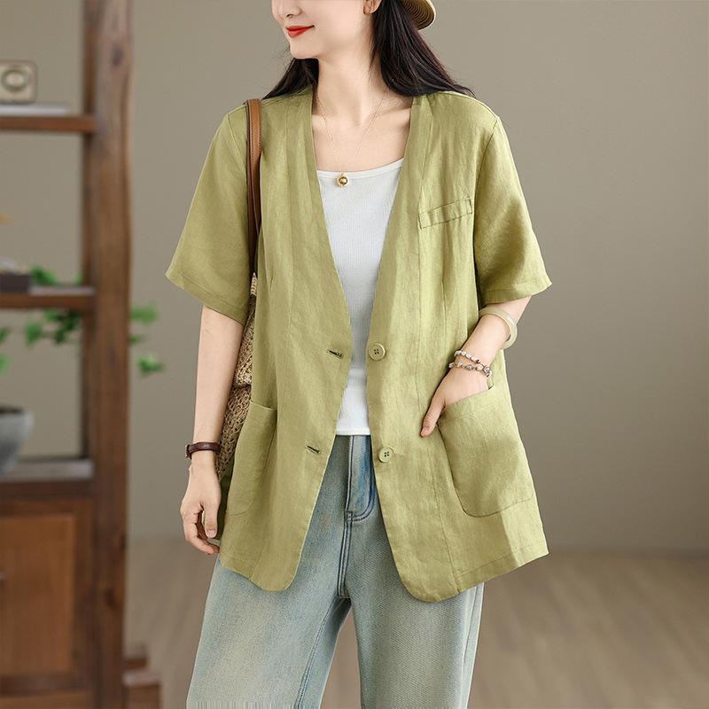 Women s Summer Retro Cotton-Linen Short-Sleeve Suit Jacket XL
Women s Summer Retro Cotton-Linen Short-Sleeve Suit Jacket XL