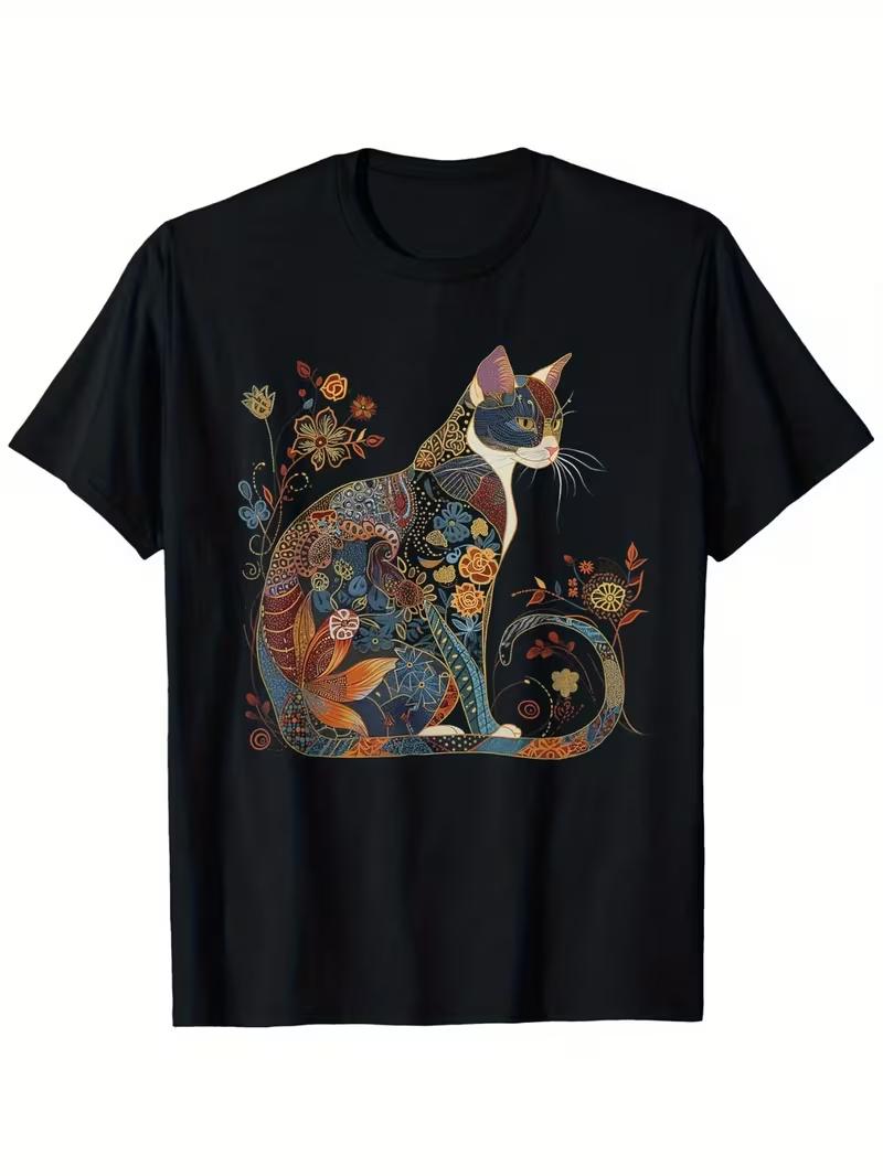 Retro Floral Cat Tshirt Artistic Watercolor Flower Cat Graphic Short Sleeve Tops Unisexs All Season Street Daily Casual Wear S
Retro Floral Cat Tshirt Artistic Watercolor Flower Cat Graphic Short Sleeve Tops Unisexs All Season Street Daily Casual Wear S
