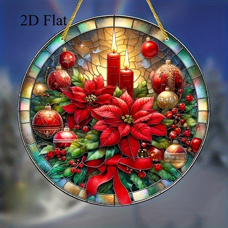 Poinsettia Sun Catcher. Acrylic stained glass style with ribbons for holiday decor & gifting. чистый
Poinsettia Sun Catcher. Acrylic stained glass style with ribbons for holiday decor & gifting. чистый