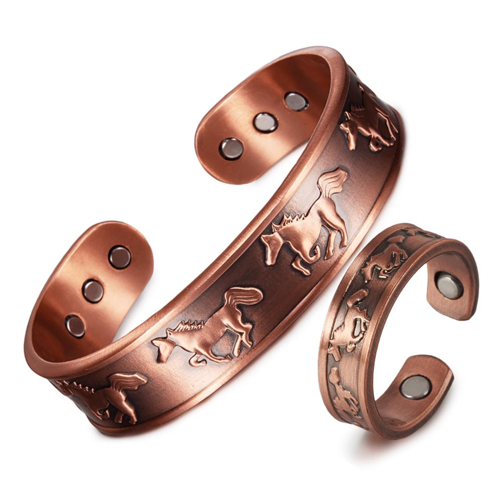 Pure Copper Jewelry Set Magnetic Horse Bracelets Rings Health Energy Adjustable Men Vintage Jewelry-set Open Cuff Resizable resizable
Pure Copper Jewelry Set Magnetic Horse Bracelets Rings Health Energy Adjustable Men Vintage Jewelry-set Open Cuff Resizable resizable