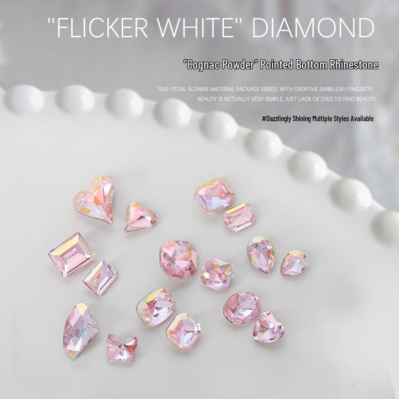 Nail Art Decorations: Pointed Bottom Rhinestones (Heart, Asymmetrical Heart, Cognac Pink, Octagon, Square, Axe) - 10 Pieces
Nail Art Decorations: Pointed Bottom Rhinestones (Heart, Asymmetrical Heart, Cognac Pink, Octagon, Square, Axe) - 10 Pieces