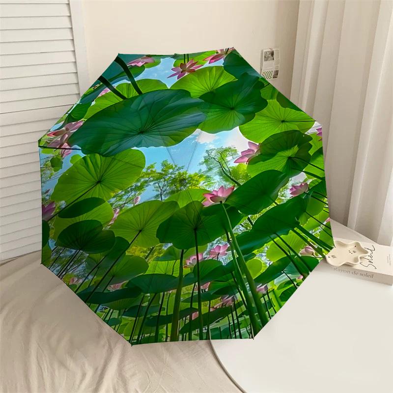 1pc Lotus leaves Automatic Open/Close Umbrella with Windproof, 8-Rib Sturdy Canopy, Durable Ribs, Fashionable Design1206A
1pc Lotus leaves Automatic Open/Close Umbrella with Windproof, 8-Rib Sturdy Canopy, Durable Ribs, Fashionable Design1206A