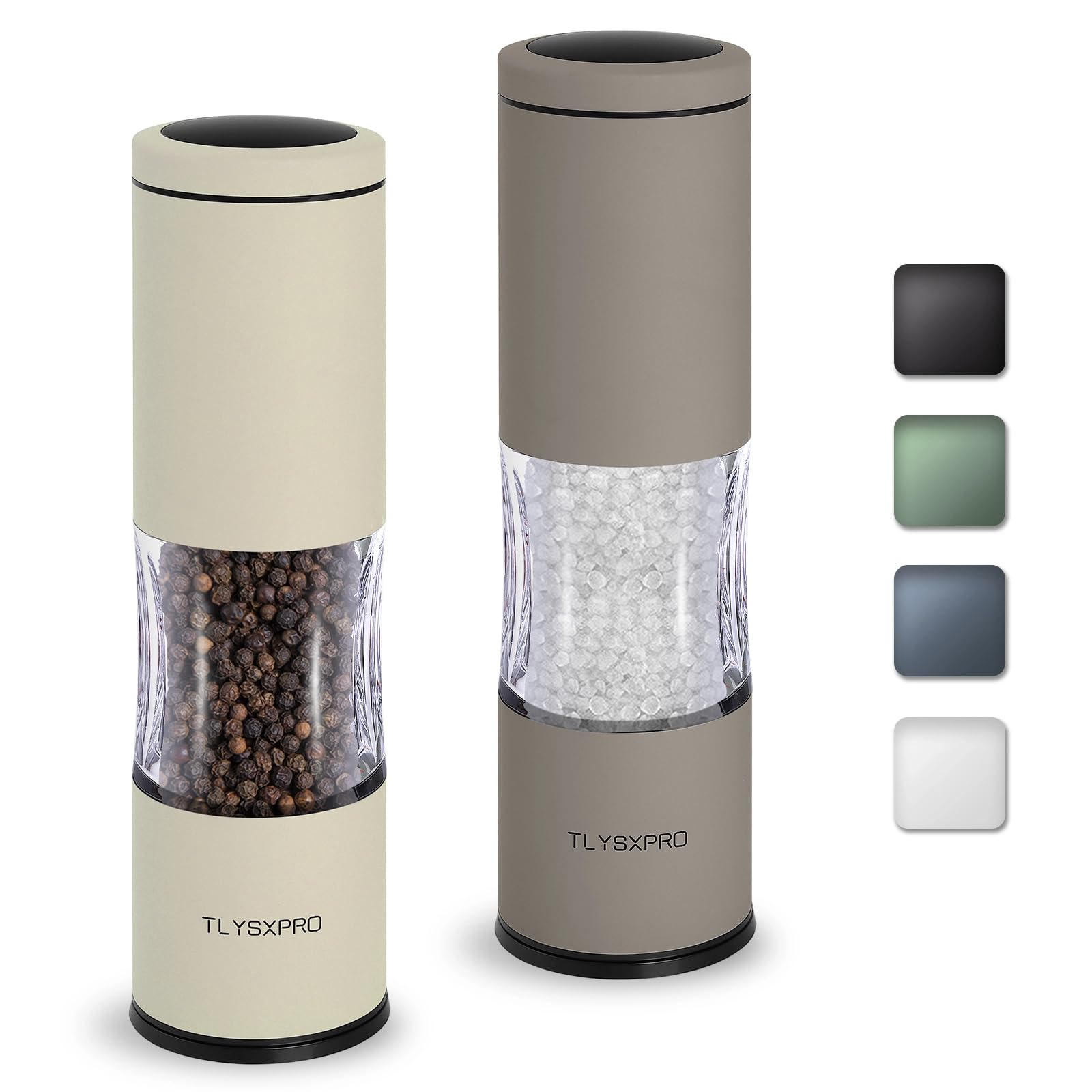 Salt and Pepper Mill Set Manual Pepper Mill with Adjustable Coarseness Refillable Design Ceramic Core Kitchen Essentials of Greige (Set 2, &
Salt and Pepper Mill Set Manual Pepper Mill with Adjustable Coarseness Refillable Design Ceramic Core Kitchen Essentials of Greige (Set 2, &