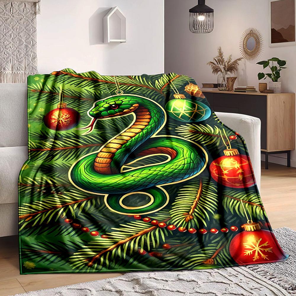 1pc Christmas Snake Ornament Blanket - Lightweight Flannel Fleece with Digital Printing, Soft Warm for Sofa, Travel, Camping, Office yy251018323 75x90cm
1pc Christmas Snake Ornament Blanket - Lightweight Flannel Fleece with Digital Printing, Soft Warm for Sofa, Travel, Camping, Office yy251018323 75x90cm
