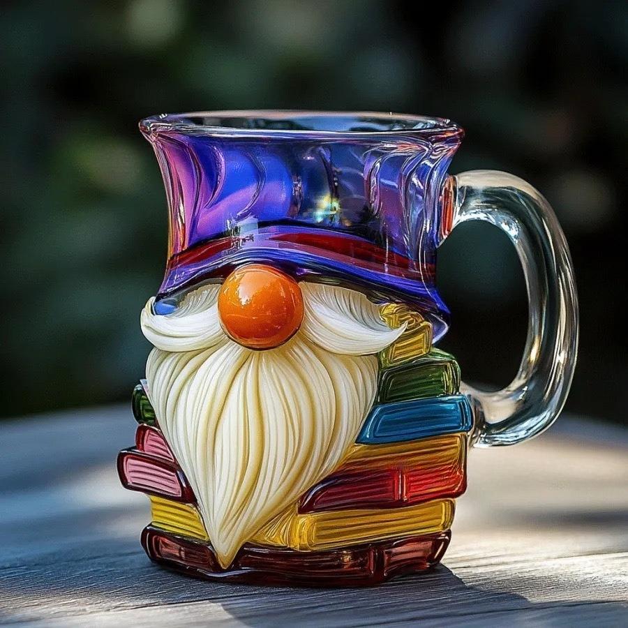 Painted Gnome Book Mug, Novelty 3D Painted Unique Books Stack Coffee Cup, Colored Glass Mug Gifts for Book Lovers 301-400ml
Painted Gnome Book Mug, Novelty 3D Painted Unique Books Stack Coffee Cup, Colored Glass Mug Gifts for Book Lovers 301-400ml