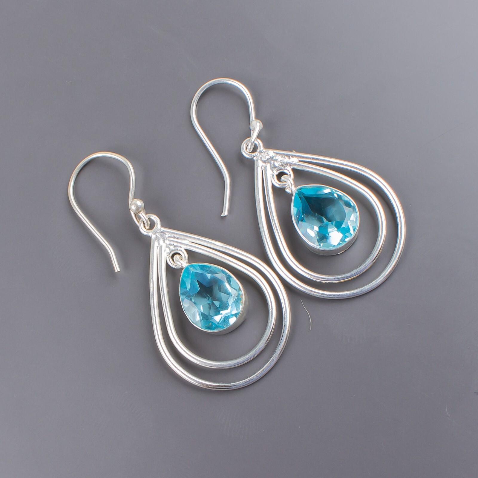 Blue Sky Blue Topaz Gemstone 925 Sterling Silver Handmade Jewelry Earrings 2.00 EE-34-3
Blue Sky Blue Topaz Gemstone 925 Sterling Silver Handmade Jewelry Earrings 2.00 EE-34-3