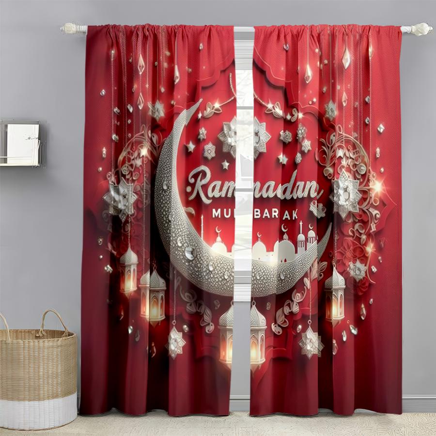 Red Gold Ramadan Themed Curtains Festive Style Bedroom Living Room Decorative Drawbar Pockets Curtain Set Of 2 Luxury Made Polyester Washable Great W100*H70(CM)-Hooks&1PCS
Red Gold Ramadan Themed Curtains Festive Style Bedroom Living Room Decorative Drawbar Pockets Curtain Set Of 2 Luxury Made Polyester Washable Great W100*H70(CM)-Hooks&1PCS